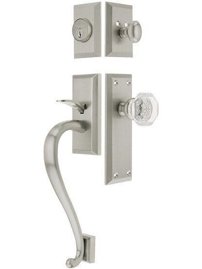 Grandeur "Fifth Avenue" Thumb latch Entry Set With Fifth Avenue Interior Plate